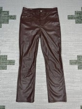 Gap Vintage Slim Pants Womens 8 Brown Vegan Leather High Rise Skinny Leg Casual