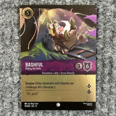 Disney Lorcana Wilds Unknown Bashful Riding The Rails 39/204 Foil