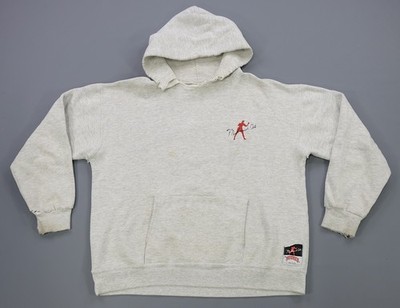 Rare Vintage NUTMEG Muhammad Ali I Am The Greatest Hoodie Sweatshirt 90s Gray L