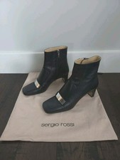 Sergio Rossi Black Leather Ankle Boots Women ...