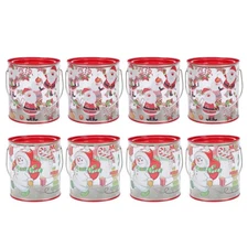 8Pcs Assorted Color Christmas Buckets with Lids, 4.33x3.93 Inch Pvc Candy Con...