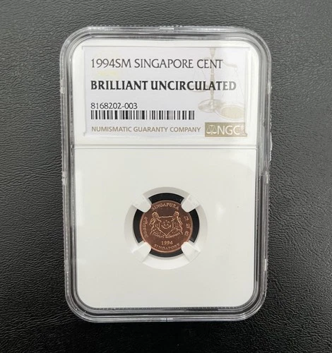 1994 Singapore 1 Cent BRILLIANT UNCIRCULATED  (NGC)