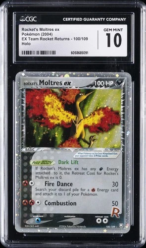 2004 EX TEAM ROCKET RETURNS #100 ROCKET'S MOLTRES EX CGC 10