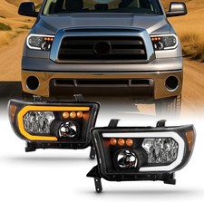 - Fits 2007-2013 Toyota Tundra 2008-2017 Sequoia Black Headlights Pair W/Led Swi