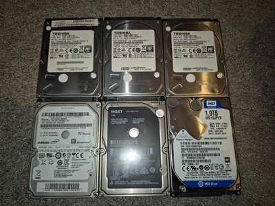 6 x 1TB SATA Festplatten 2,5'' Restposten verschiedene Marken gebraucht funktionstüchtig