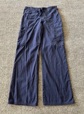 Scrubstar Pants Womens XS Blue Cargo Loop Drawstring Medical Dental Workwear