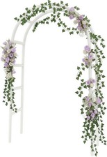 7.8ft Metal Wedding Arch Frame, White Garden Trellis for Climbing Plants Outdoor