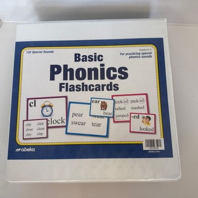 ABEKA Basic Phonics Flashcards Homeschool Curriculum, Plastic In Binder, K-3