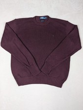 Vintage Polo by Ralph Lauren 100 Cotton Knit Crew Neck Sweater Men's XL Maroon