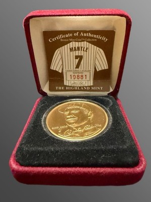 Mickey Mantle Highland Mint Bronze Coin LE /25000 New York Yankees