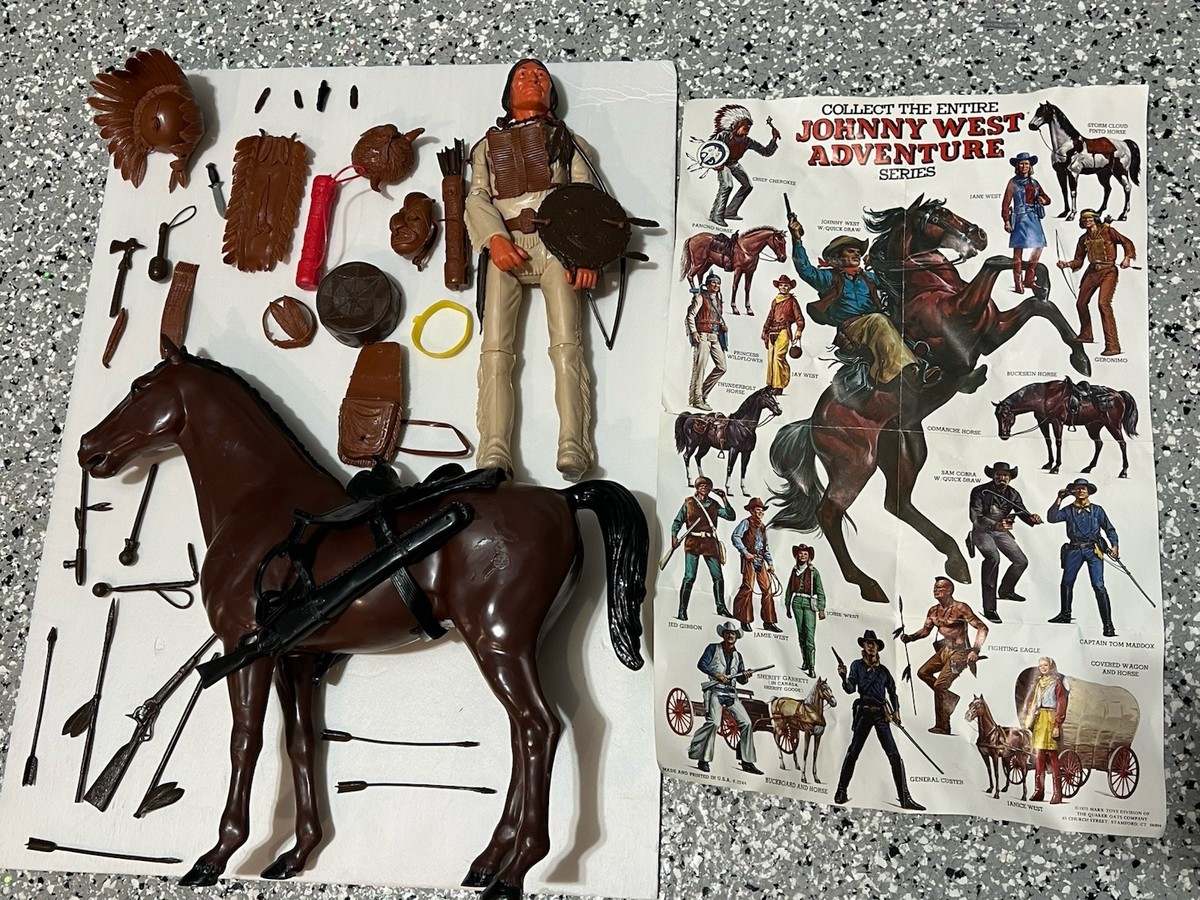 Rare Vintage Johnny West Geronimo Marx Action Figure And