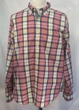 Nautica Classic Fit Red/Blue Plaid Button Down Shirt XL