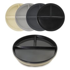 Mreyai 9" 4PCS Unbreakable Divided Plates for Kids Adults:Dishwasher Micr...