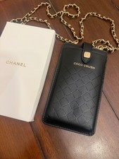 Chanel GWP Coco Crush Phone Holder Case with Removable Chain Black 