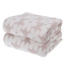 2 PCS Soft Bath Towels 27.5x55 Inch Floral Jacquard 100 Cotton Light Beige