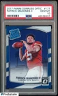 2017 Donruss Optic #177 Patrick Mahomes II Chiefs RC Rookie PSA 10 GEM MINT