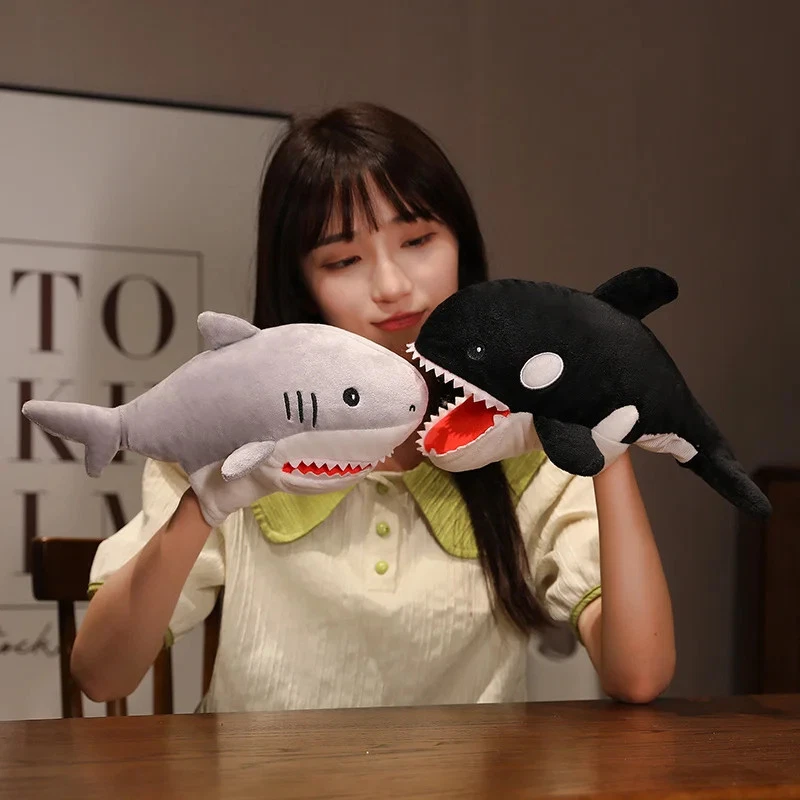 Lebensechte Plüsch Handpuppen Set mit tropischen Fischen Pinguin Oktopus - Bild 3 von 4