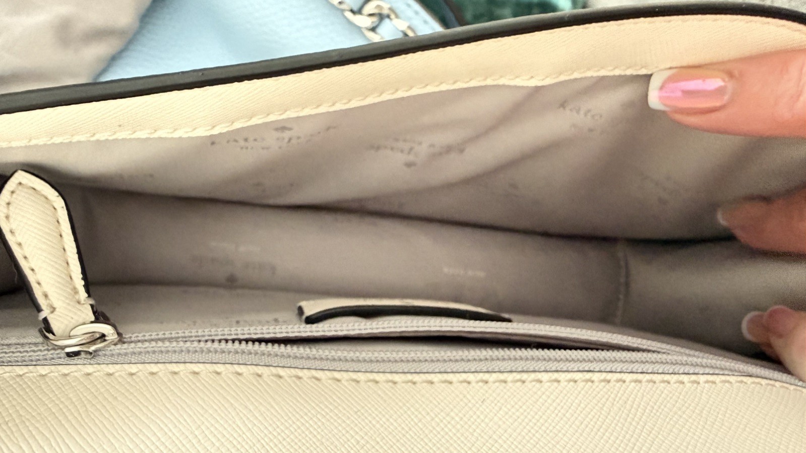 NWOT Kate Spade NY Madison Willow Mini Flap Crossbody Bag Platinum Gray/white thumbnail 6