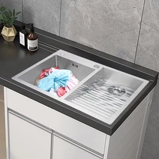 Stainless Steel Laundry Sink Double Basins Sink For Laundry Rooms, Utility Rooms