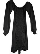 Windsor Black Ruched Long Sleeve Mini Dress Size S