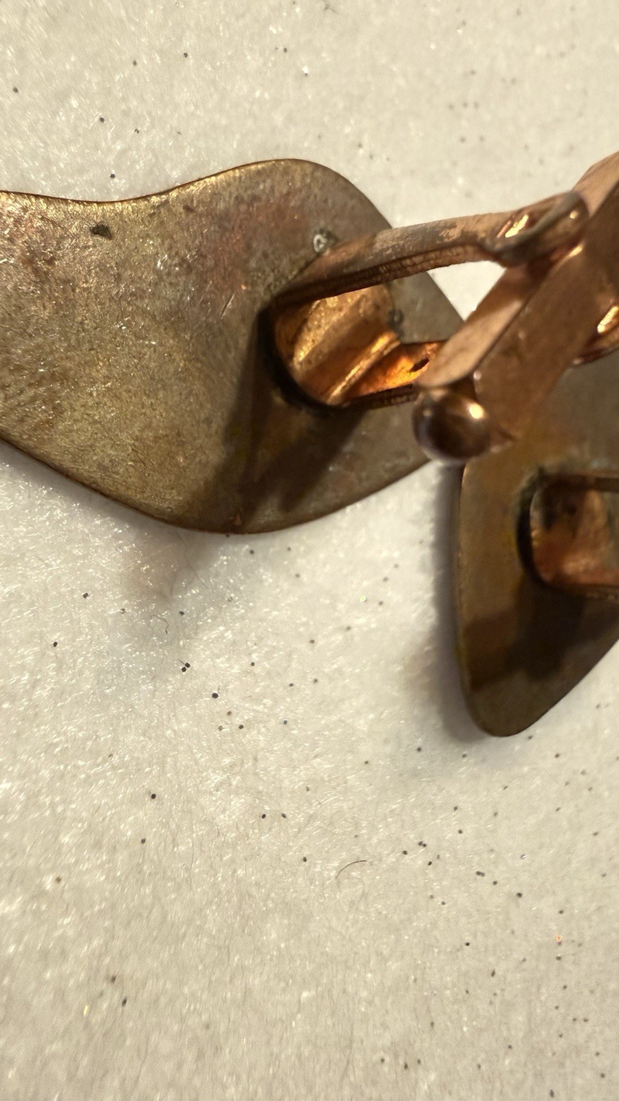 VTG SOLID COPPER PAINTED ENAMELED CUFF LINKS SMAL… - image 4