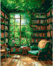 Paint by Number for Adults Beginners, Study Room Adults Paint by Numbers Kits on