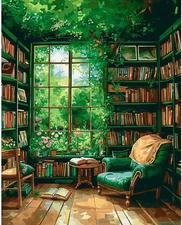 Paint by Number for Adults Beginners, Study Room Adults Paint by Numbers Kits on