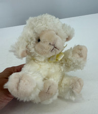 VTG Russ Berrie WOOLO Lamb Sheep Plush Stuffed Off White Cream With Bow
