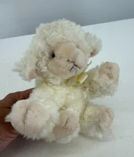 VTG Russ Berrie WOOLO Lamb Sheep Plush Stuffed Off White Cream With Bow