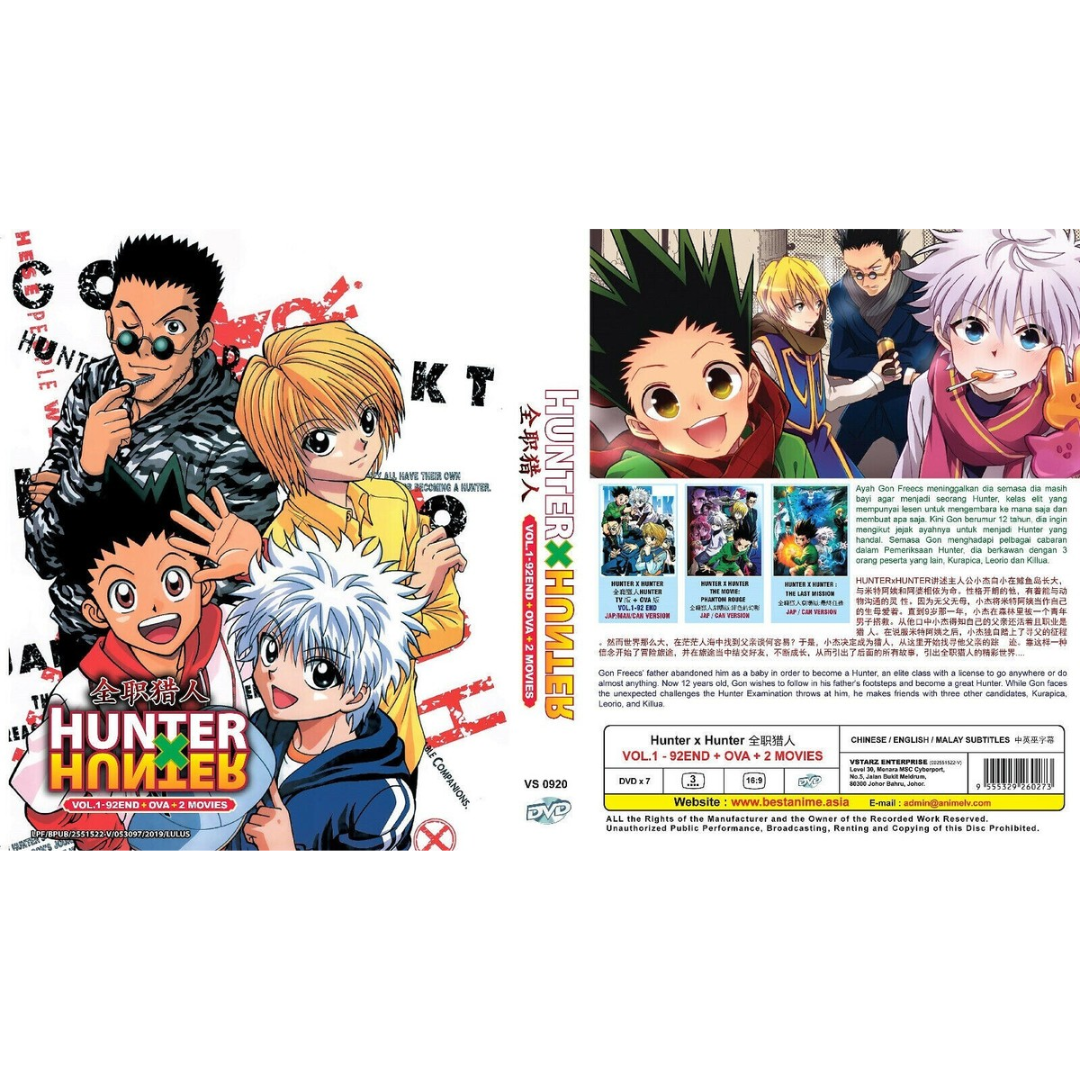Hunter x Hunter 1999 Complete Series Vol.1-92 End + OVA + 2 Movies