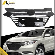 Front Bumper Upper Grille Chrome For Honda HR-V 16-17-2018 Gloss Black NEW