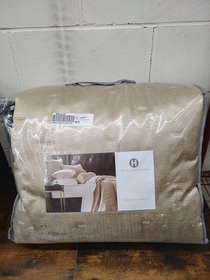 Hotel Collection Glint KING Quilted Coverlet & Pillowshams Set Gold