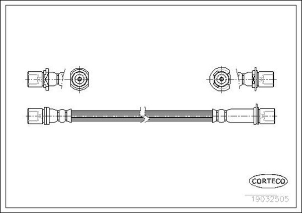 Corteco Bremsschlauch 19032505 FüR Toyota Hilux 5 Pick Up Runner 2 4 3 Hiace 4WD-image