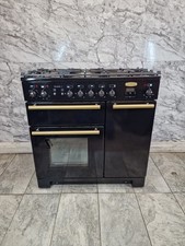 RANGEMASTER COOKER RANGE COOKER 90 CM DUAL FUEL IN BLACK AND GOLD