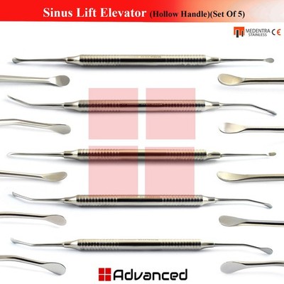 5 Pcs Dental Sinus Lift Elevators Set Hollow Handle Implant Surgical Instruments