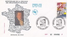 FRANCE 1990 FDC CREATION DES DEPARTEMENT FRANCAIS YT 2670
