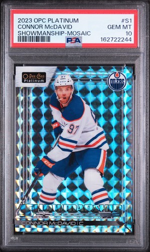 2023 UD O-PEE-CHEE PLATINUM SHOWMANSHIP MOSAIC #S1 CONNOR MCDAVID PSA 10