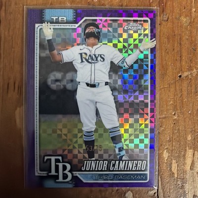 2026 Topps Chrome Baseball Junior Caminero Purple X Factor Refractor  #130  /75