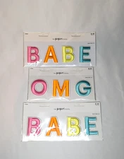 The Paper Studio Sticker Patch Bundle, BABE & OMG Chenille Letter Stickers – 3pk