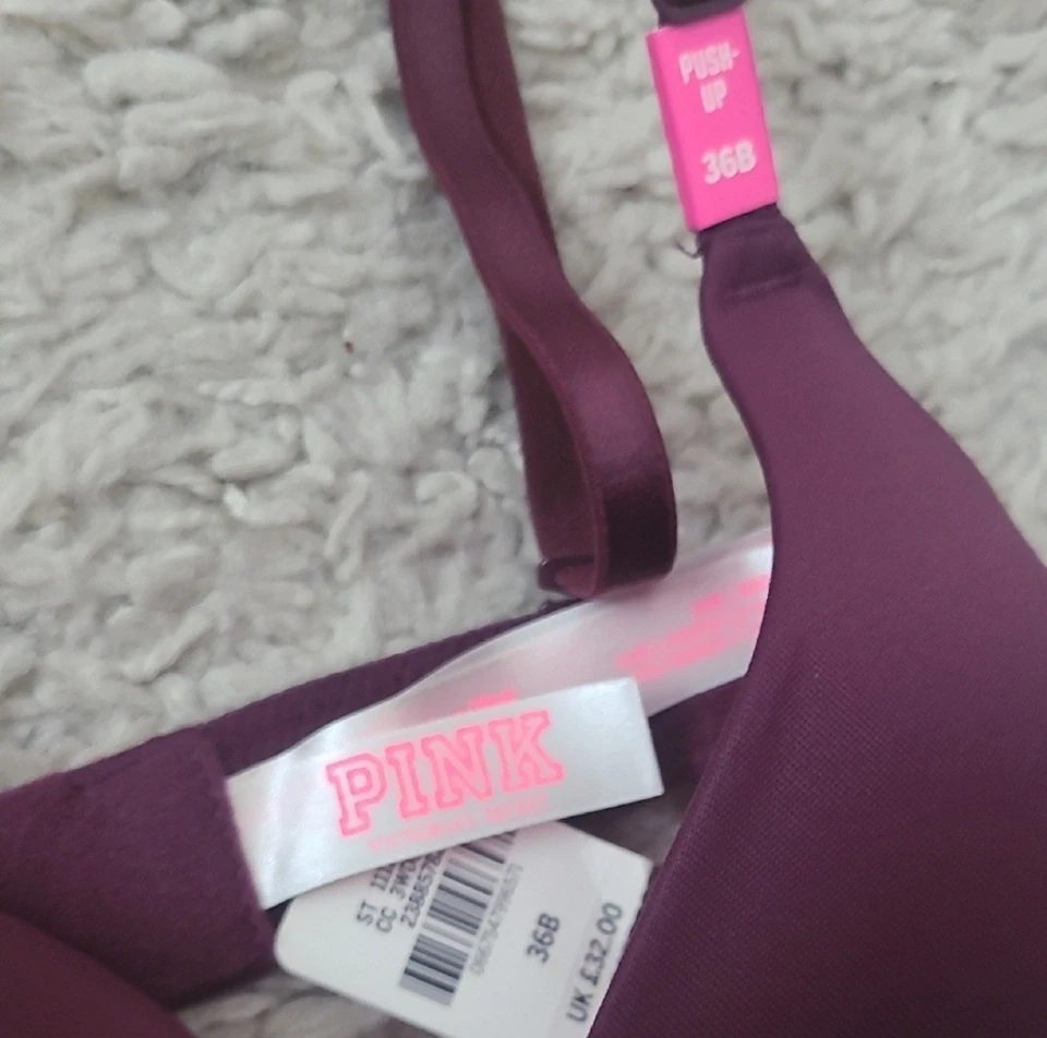 Sujetador push up púrpura 38B rosa Victoria's Secret nuevo con etiquetas Foto 2 de 4