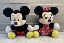 VINTAGE SET OF 2 Disneyland Walt Disney World MICKEY MINNIE MOUSE PLUSH