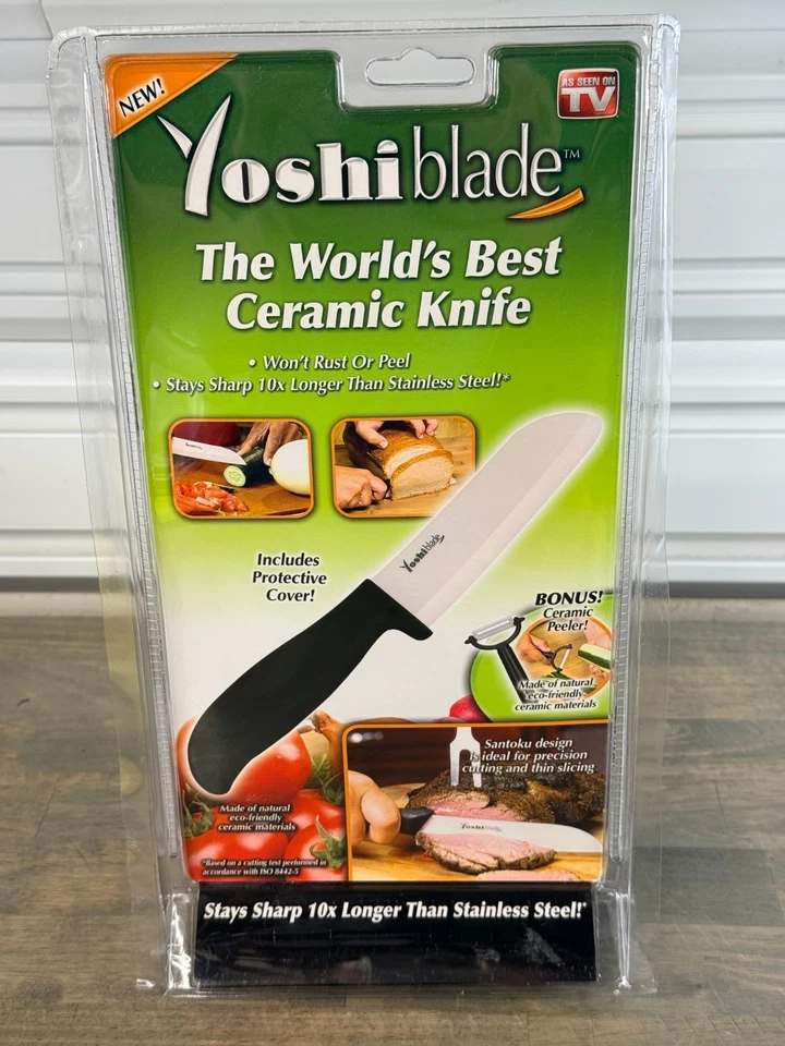 Yoshi Blade Ceramic Knife w/ Bonus Peeler – World's Best – New Sealed Package - Image 2 of 2
