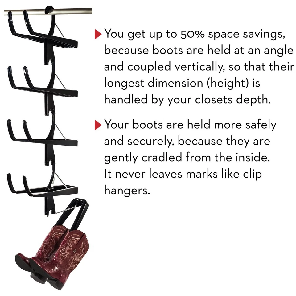 Boot Rack – As Seen On Rachael Ray – Clean Up Your Closet Floor with Hanging ... - Image 3 of 4