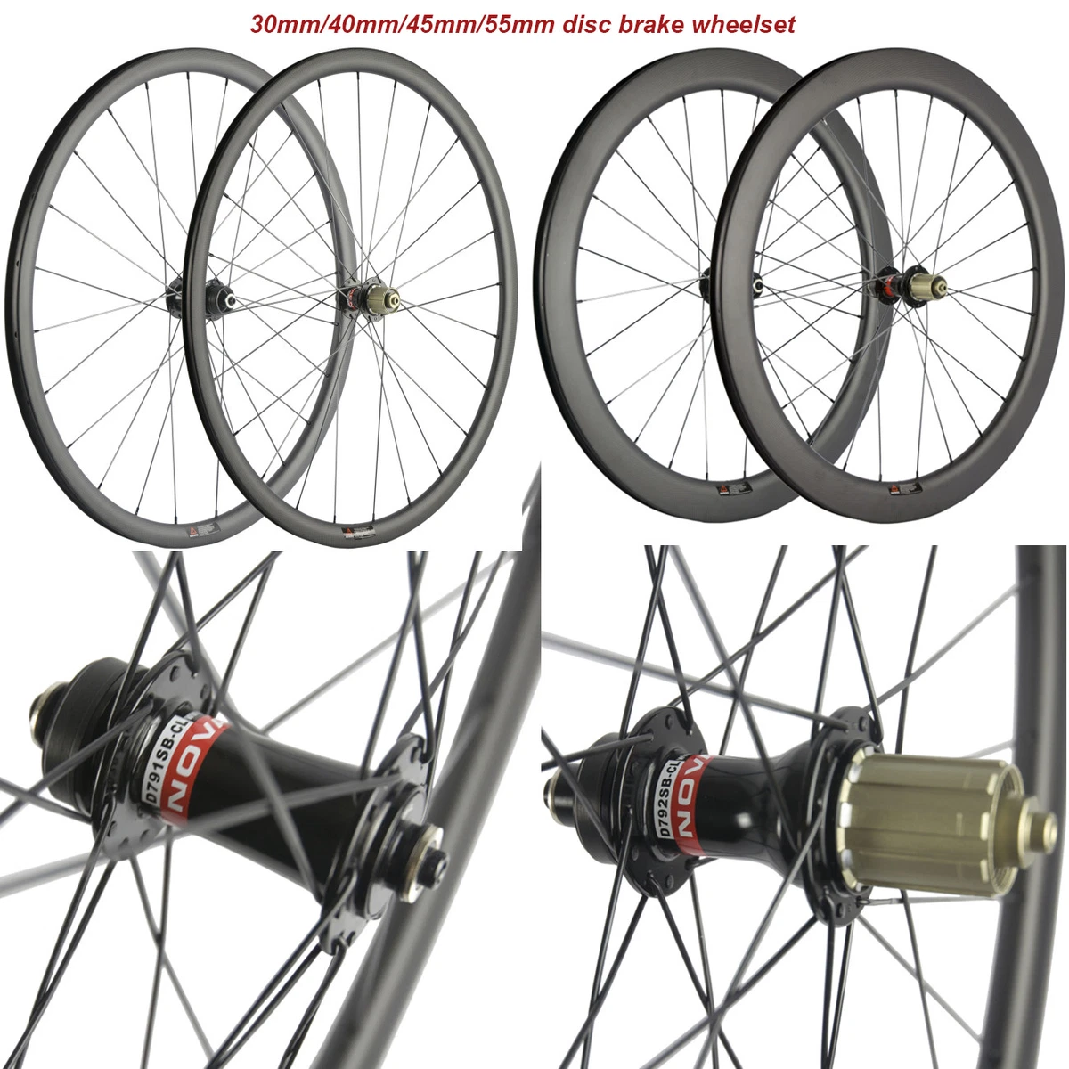 Brake Carbon Wheelset 30mm/40mm/45mm/55mm Brake Bike Wheels | eBay