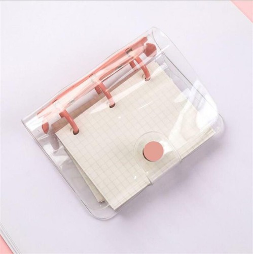 Kawaii Mini 3 Holes Binder Notebook Clear Cover Planner Journal Book Stationery - Picture 9 of 17