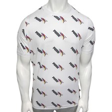 NWT PUMA MSRP 42.99 LOVE WINS AOP MEN'S WHITE CREW NECK SHORT SLEEVE T-SHIRT