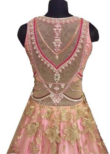 Panache Haute Pink Beaded Gown S Prom Ethereal Fairy Whimsy Embellished $1095 - Picture 10 of 11