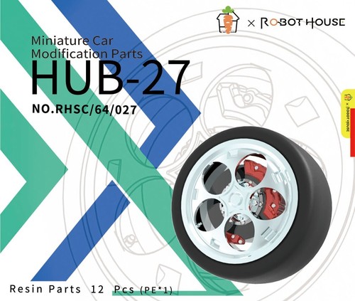 RHSC640027 1/64 JUEGO DE LLANTAS Y FRENO Modelo Miniatura Coche Tuning Scene