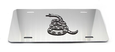 DON'T TREAD ON ME 3D METAL ALUMINUM NEAR MIRROR FINISH CAR LICENSE PLATE