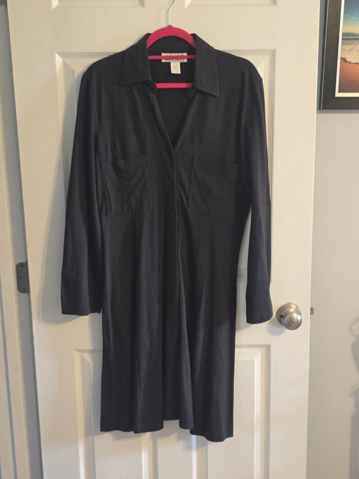 Anthony Richards Women's Black Button-Up Dress Size Large Petite